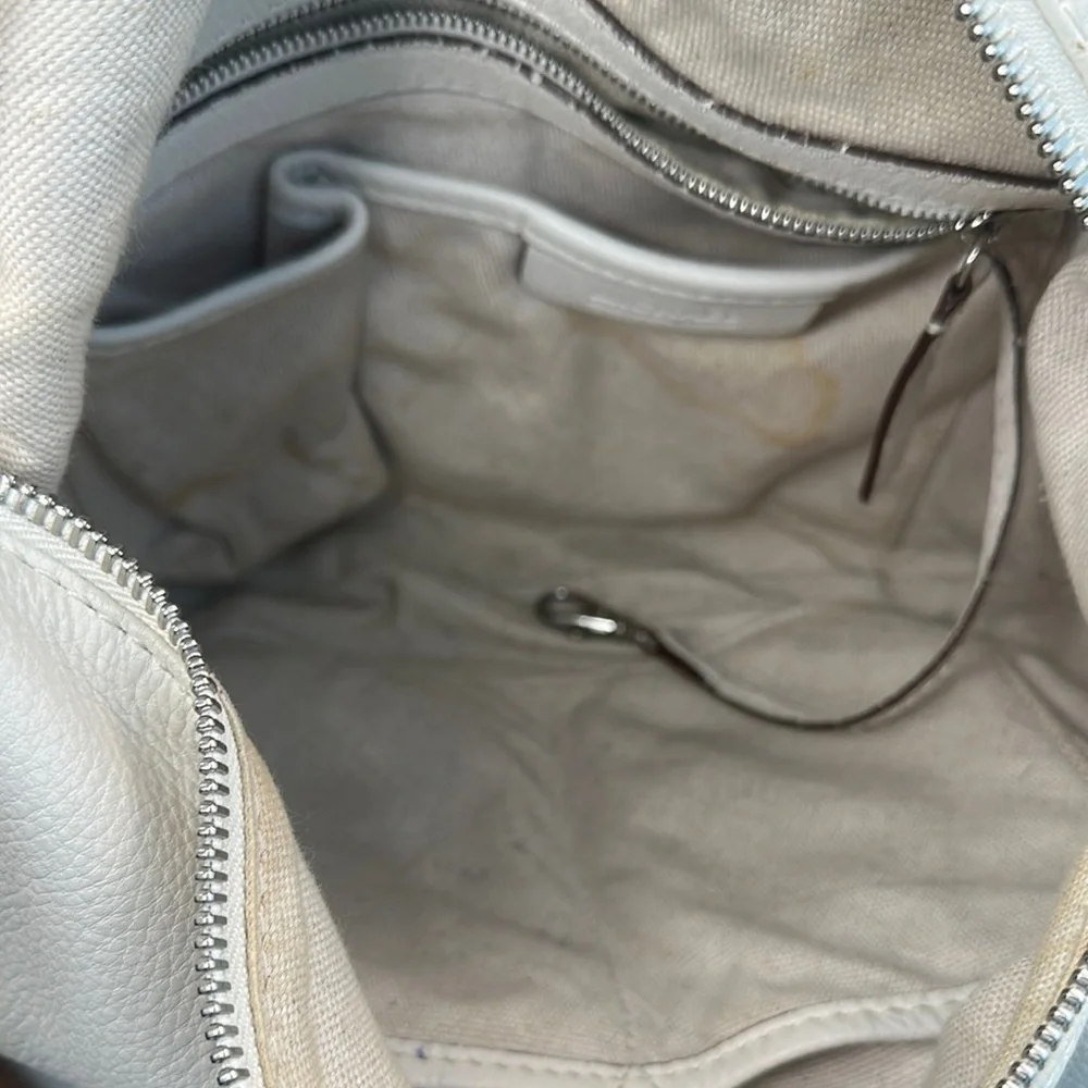 Michael Kors Pebble  Leather Off-White Small crescent hobo Bag